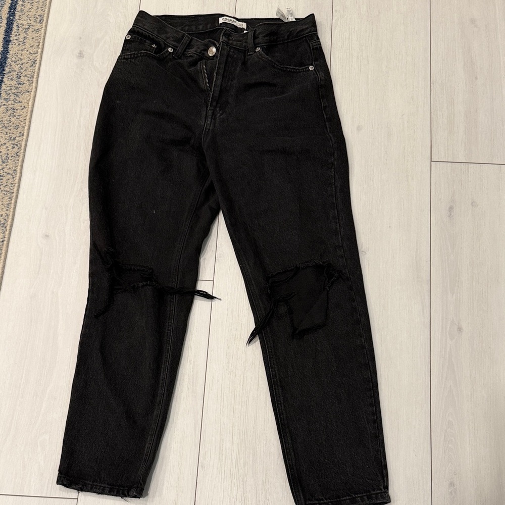 Pull&Bear Black Straight Leg Jeans